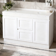Stefania 1200mm Matte White Freestanding Double Vanity with Stone Countertop